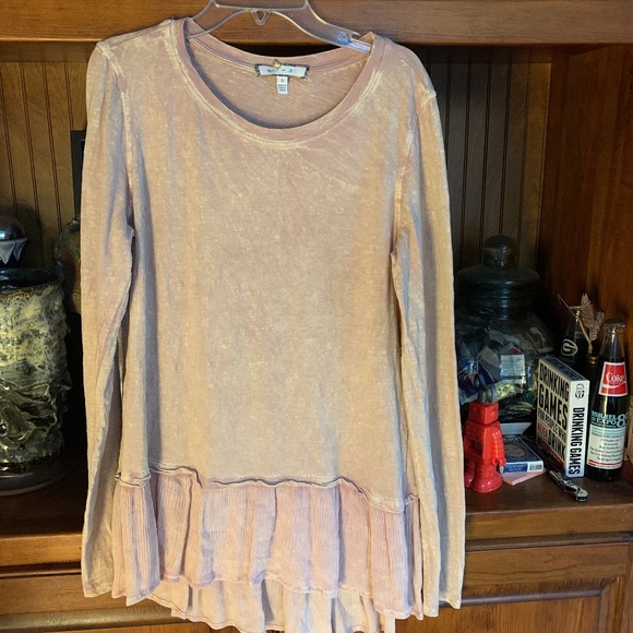 Eri abs Ali ruffle bottom long sleeve tee. Bought at an Anthro sake‎ abs worn 2x - Picture 1 of 5